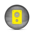 Stereo icon on classy splash black round button illustration Royalty Free Stock Photo