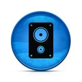 Stereo icon on classy splash blue round button illustration Royalty Free Stock Photo