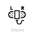 Stereo icon. Editable Vector Outline.