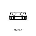 stereo icon. Trendy modern flat linear vector stereo icon on white background from thin line Electronic devices collection Royalty Free Stock Photo