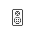 Stereo loudspeakers line icon