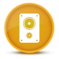 Stereo luxurious glossy yellow round button abstract Royalty Free Stock Photo