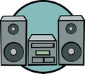 Stereo music system vector illustration