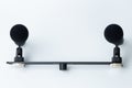 Stereo pair microphone on metal bar