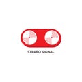 Stereo signal vector illustration. Left and Right signal output design concept. Pictogram logo design template isolated on white