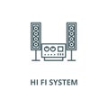 Stereo, sound, hi fi system vector line icon, linear concept, outline sign, symbol