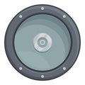 Stereo speaker icon cartoon vector. Multimedia device power