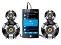 Stereo speaker set with phone