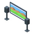 Stereo system icon isometric vector. Music modern player