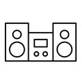 Stereo thin line icon. Stereo system vector illustration isolated on white. Cassette player outline style design Royalty Free Stock Photo