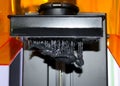 Stereolithography DPL 3d printer create small detail and liquid drips Royalty Free Stock Photo