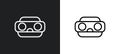 stereoscope outline icon in white and black colors. stereoscope flat vector icon from augmented reality collection for web, mobile