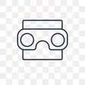 Stereoscope vector icon isolated on transparent background, line