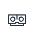 stereoscope vector icon isolated on white background. Outline, thin line stereoscope icon for website design and mobile, app