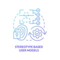 Stereotype based user models blue gradient concept icon