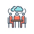 Color illustration icon for Stereotype, uncrippled and people