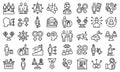 Stereotype icons set outline vector. Senior descrimination