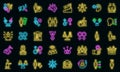 Stereotype icons set vector neon