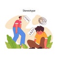 Stereotypes concept. Flat vector illustration