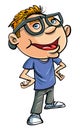 Stereotypical cartoon nerd Royalty Free Stock Photo