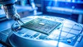 Precision Robotics in Semiconductor Production Royalty Free Stock Photo