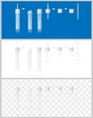 Sterile containers for analysis. Open and closed containers. Set