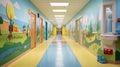 sterile hallway hospital building
