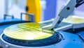 Precision Robotics in Microchip Manufacturing Royalty Free Stock Photo