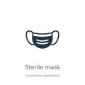 Sterile mask icon vector. Trendy flat sterile mask icon from Coronavirus Prevention collection isolated on white background.