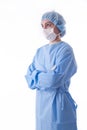 Sterile nurse or sugeon looking to the side Royalty Free Stock Photo