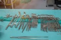 Sterile scissors and other medical instruments. Royalty Free Stock Photo