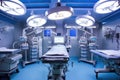 sterilized operation theater with surgical lighting setup