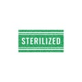 Sterilized stamp vector illustration isolated on white background, Sign, Label, green color Royalty Free Stock Photo