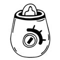 Sterilizer for baby bottles vector icon. Hand-drawn doodle isolated on white. A device for disinfecting baby accessories and