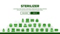 Sterilizer Device Landing Header Vector