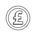 Sterling pound coin isolated icon