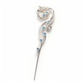 Sterling Silver Blue Topaz Flower Design Brooch