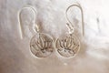 Sterling silver elegant earrings in the shape of lotus