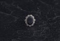 Sterling Silver Ring on Black Stone Background Royalty Free Stock Photo