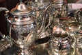 Sterling silver tea set Royalty Free Stock Photo