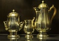 Sterling silver tea set Royalty Free Stock Photo