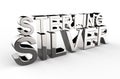 Sterling silver written 3d illustration on a white background