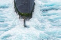 Stern of the high technology nuclear submarine of U.S.Navy above the sea surface Royalty Free Stock Photo