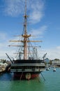 Stern of HMS Warrior, Portsmouth Harbour Royalty Free Stock Photo