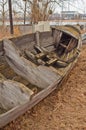 Stern of old wooden boat Royalty Free Stock Photo