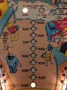 Stern pinball machine playfield closeup detail Royalty Free Stock Photo