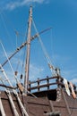 Stern of the replica of a Columbus's ship Royalty Free Stock Photo