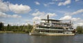 Sternwheeler Riverboat Paddle Steamer Vessel Moves Tourists Down