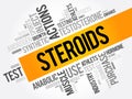 Steroids word cloud collage, health concept background Royalty Free Stock Photo