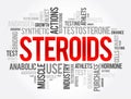 Steroids word cloud collage, health concept background Royalty Free Stock Photo